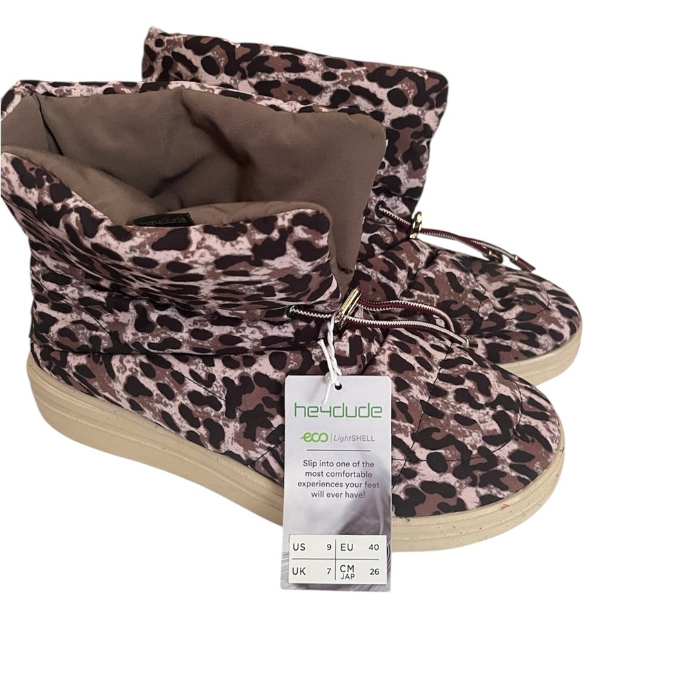 Hey Dude Margot Eco Leopard Print Boots Size 9